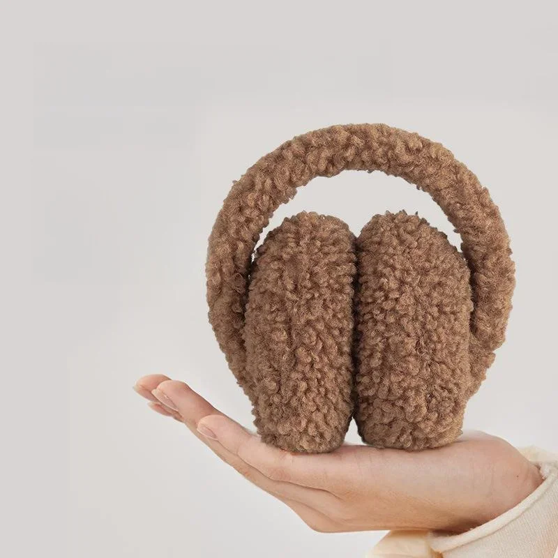 New Solid Color Soft Plush Ear Warmer Winter Warm Earmuffs Fashion Ear Cover Outdoor Cold Protection Ear-Muffs Folding Earflap