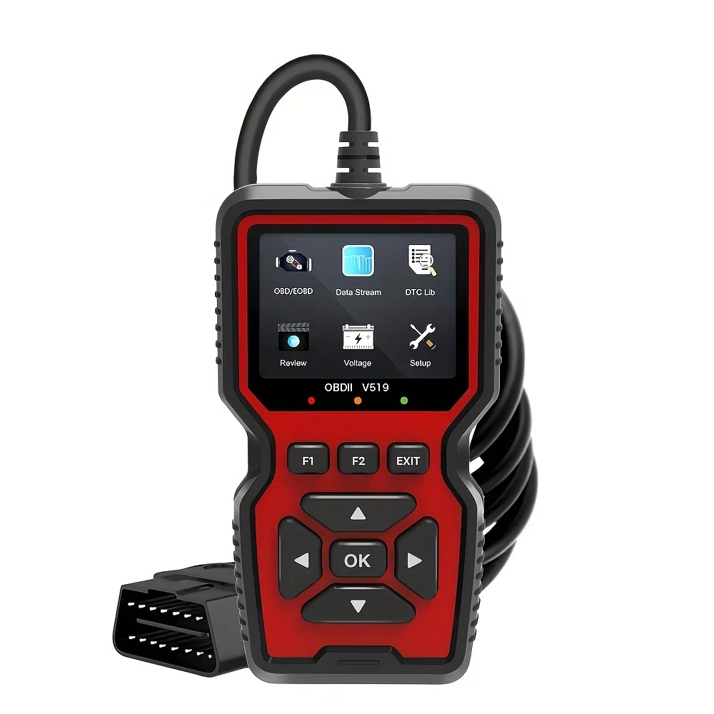 

Профессиональный сканер V519 OBD2, диагностический инструмент для считывания кодов в прямом эфире, инструмент для механика, тестирование напряжения аккумулятора, проверка света двигателя