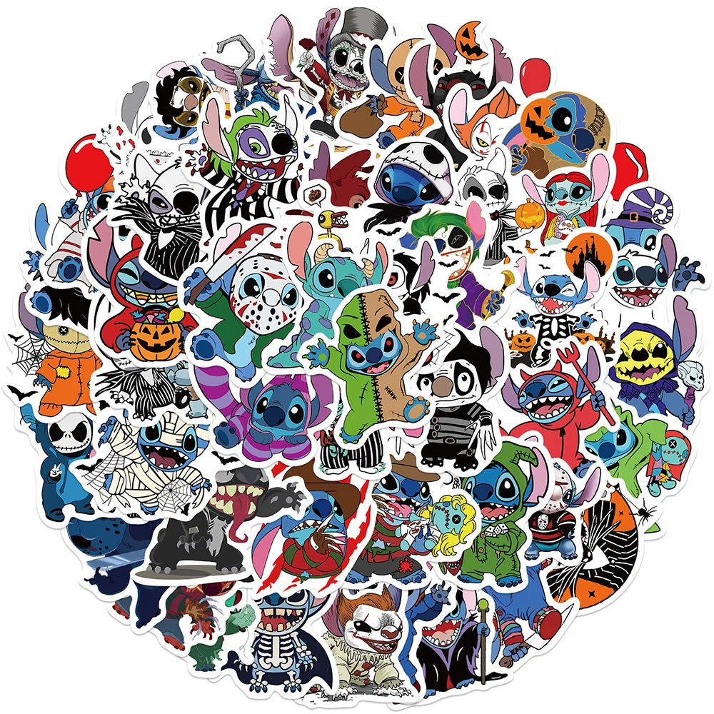 ملصقات رائعة بغرزة رعب مقاومة للماء للأطفال ، ملصقات ذاتية الصنع ، ديكورات ألعاب ، ذاتية الصنع ، لابتوب ، ثلاجة ، سفر ، أمتعة ، حقيبة هاتف ، 10 من من من من من نوع 10: 30: 50