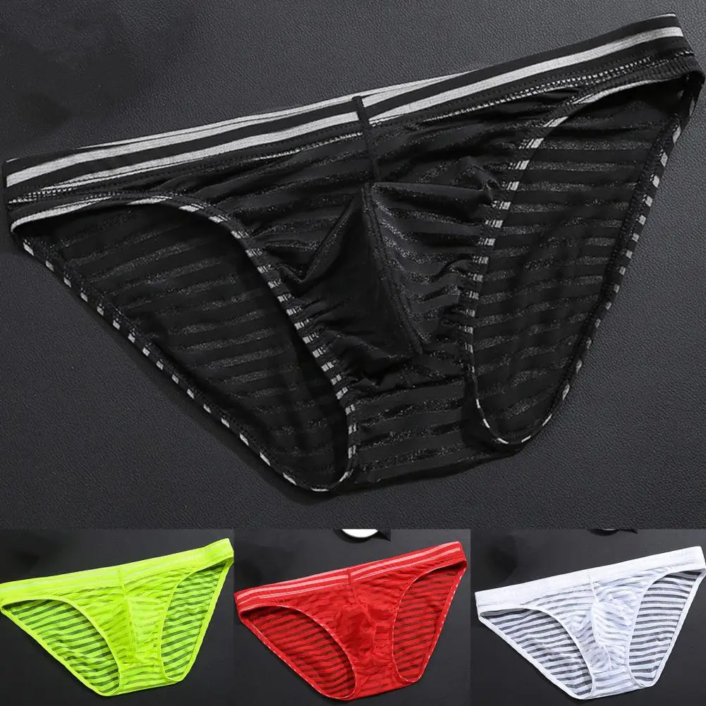 Men Underpants Slim Fit Briefs Seamless Stripe  Great Great Stitching Men Briefs