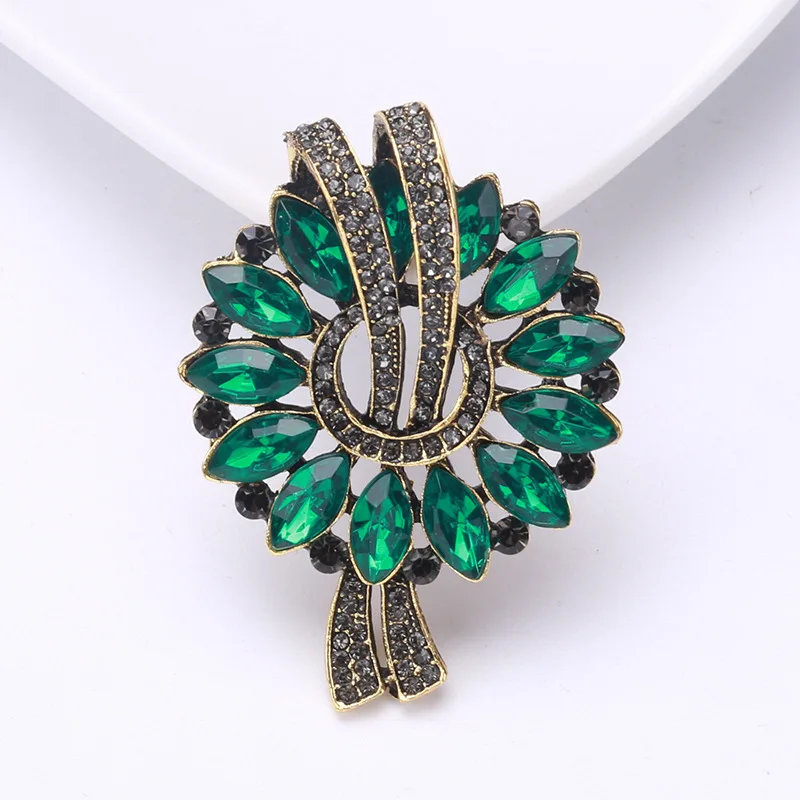 خمر الفاخرة الملونة كريستال إكليل بروش للنساء الرجال سترة ساحرة وشاح ملحق مكتب الحفلات هدية