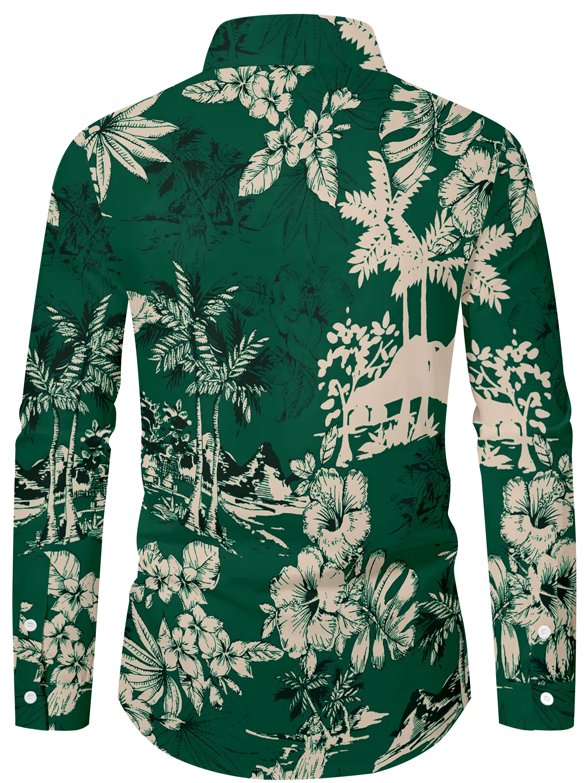 Men's long sleeved shirt casual lapel shirt fashionable digital printed top fashionable animal printed top, machine washable