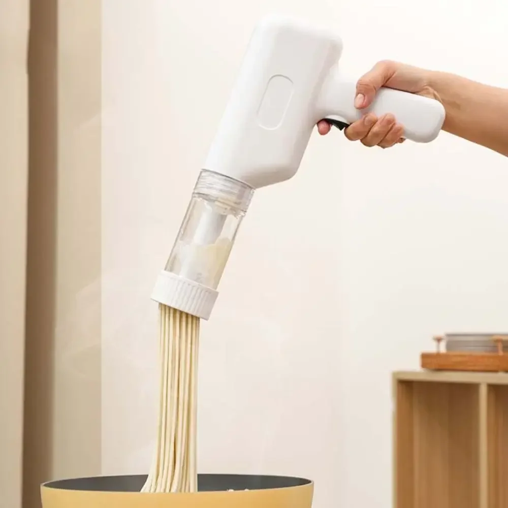 Automatic Handheld Noodle Machine Electric Manual Noodles Dough Pressing Machine Wireless with 6 Molds Pasta Maker Spaghetti
