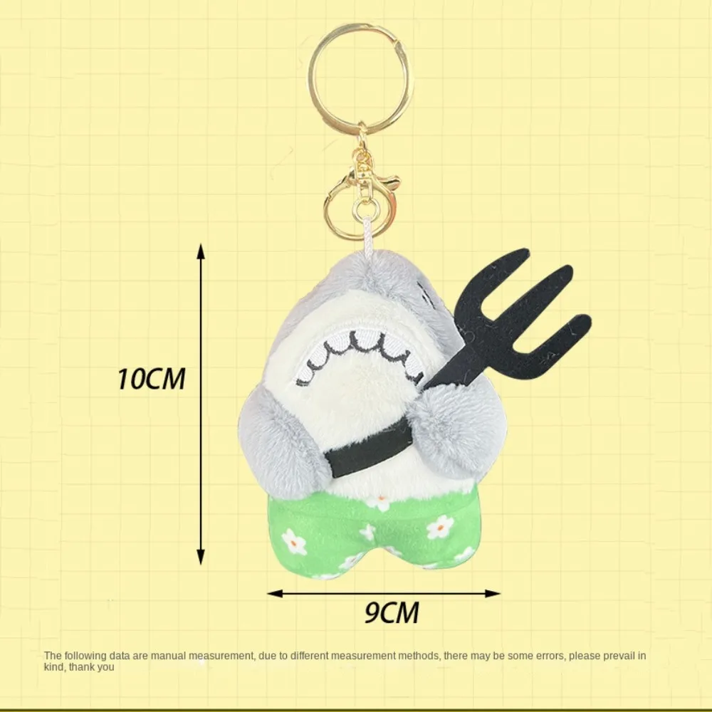 Funny Shark Doll Cute Doll Pendant Filled PP Cotton Decoration Doll Keychain Short Plush Bookbag Pendant