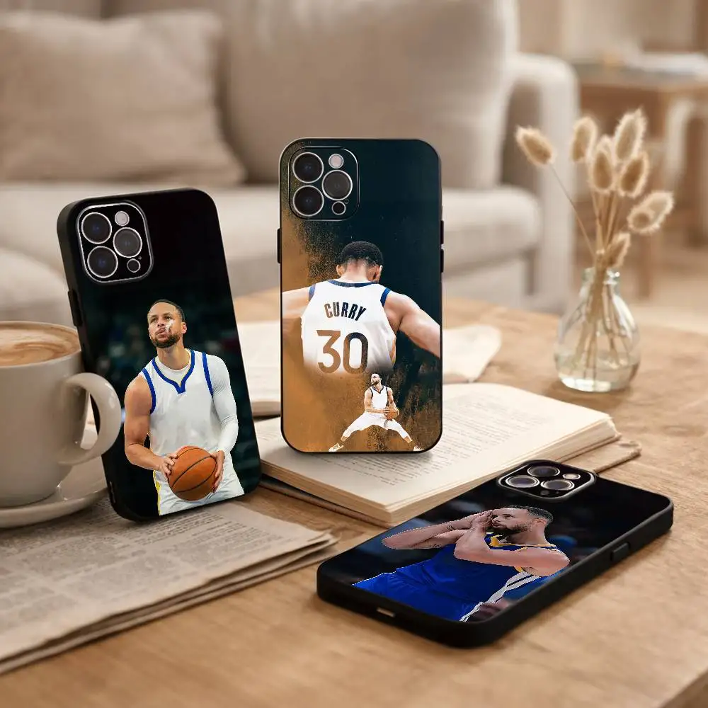 

Sports Star S-Stephen C-Curry Phone Case For iPhone17 16 15 14 13 12 11 Pro Max Plus,5G Soft Black Case