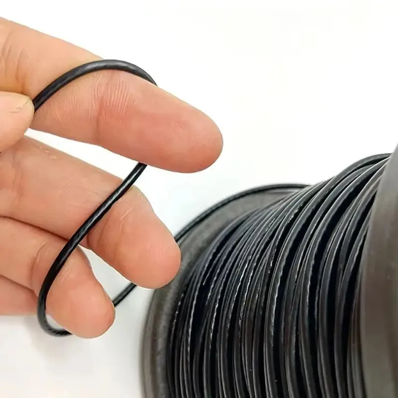 ลวดสลิงสแตนเลส 304 เคลือบพีวีซีสีดำ ขนาดเส้นผ่านศูนย์กลาง 1 มม.-2 มม. ความยาว 10 เมตร โครงสร้าง 7*7 ลวดนิ่ม