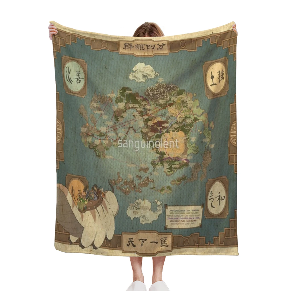 

Avatar the Last Airbender Map Thin Blanket Soft comforter sets throw for Couch Warm Flannel Blankets Bedroom Summer Blanket