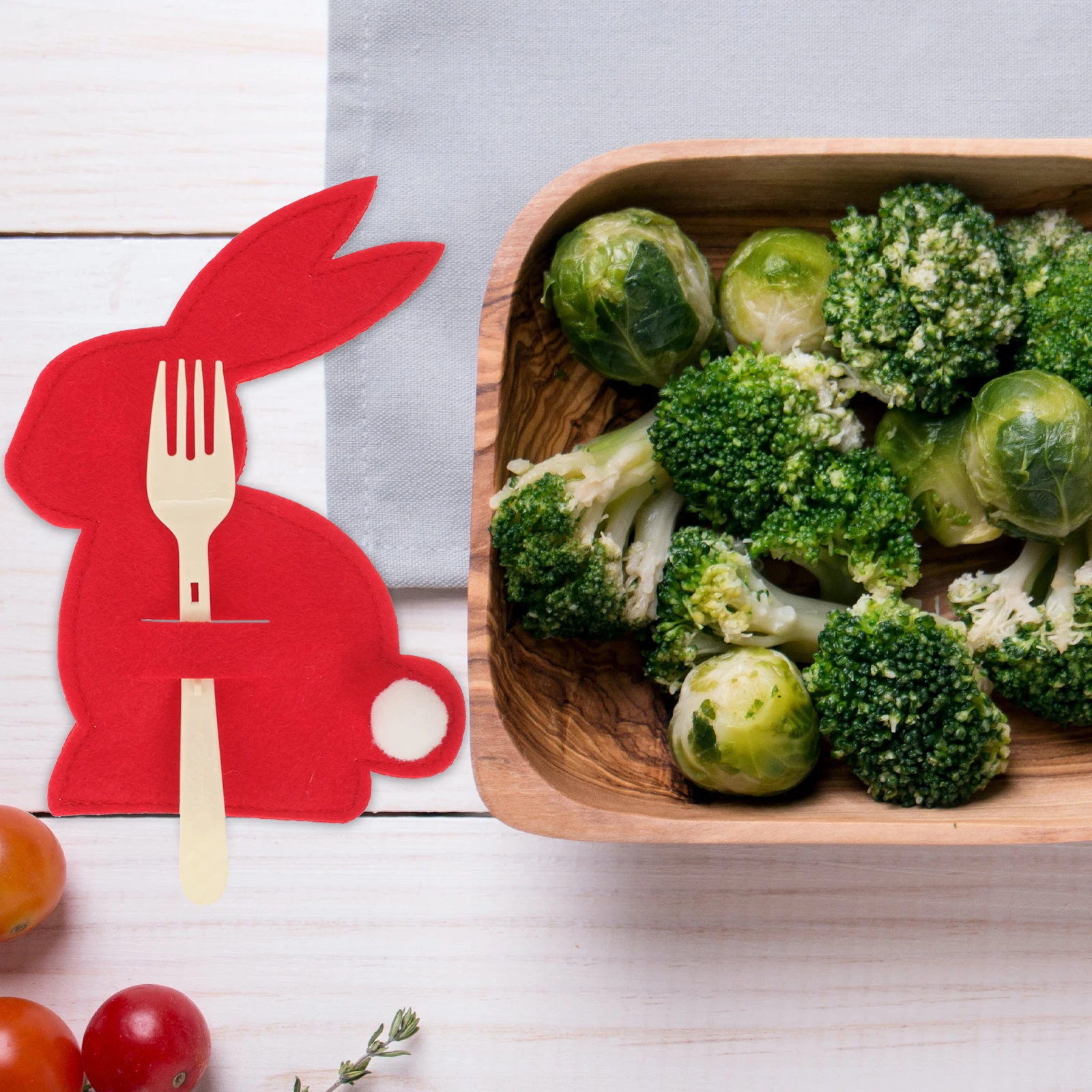 

4Pcs Easter Bunny Cutlery Pouches Rabbit Style Silverware Bags Tableware Utensil Holder Decor Easter Tableware Bag