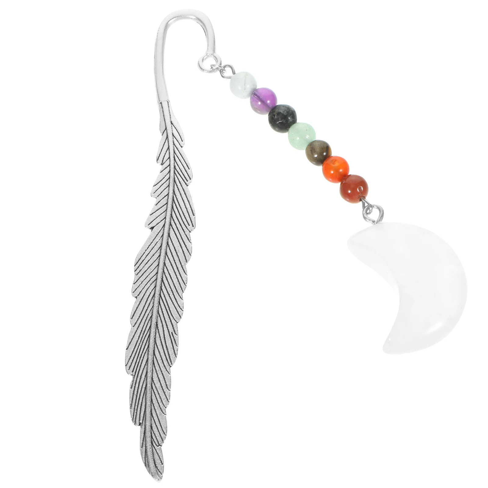Colorful Moon Crystal Bookmark Gift Natural Reading Lovers Students Delicate Metal Guiding