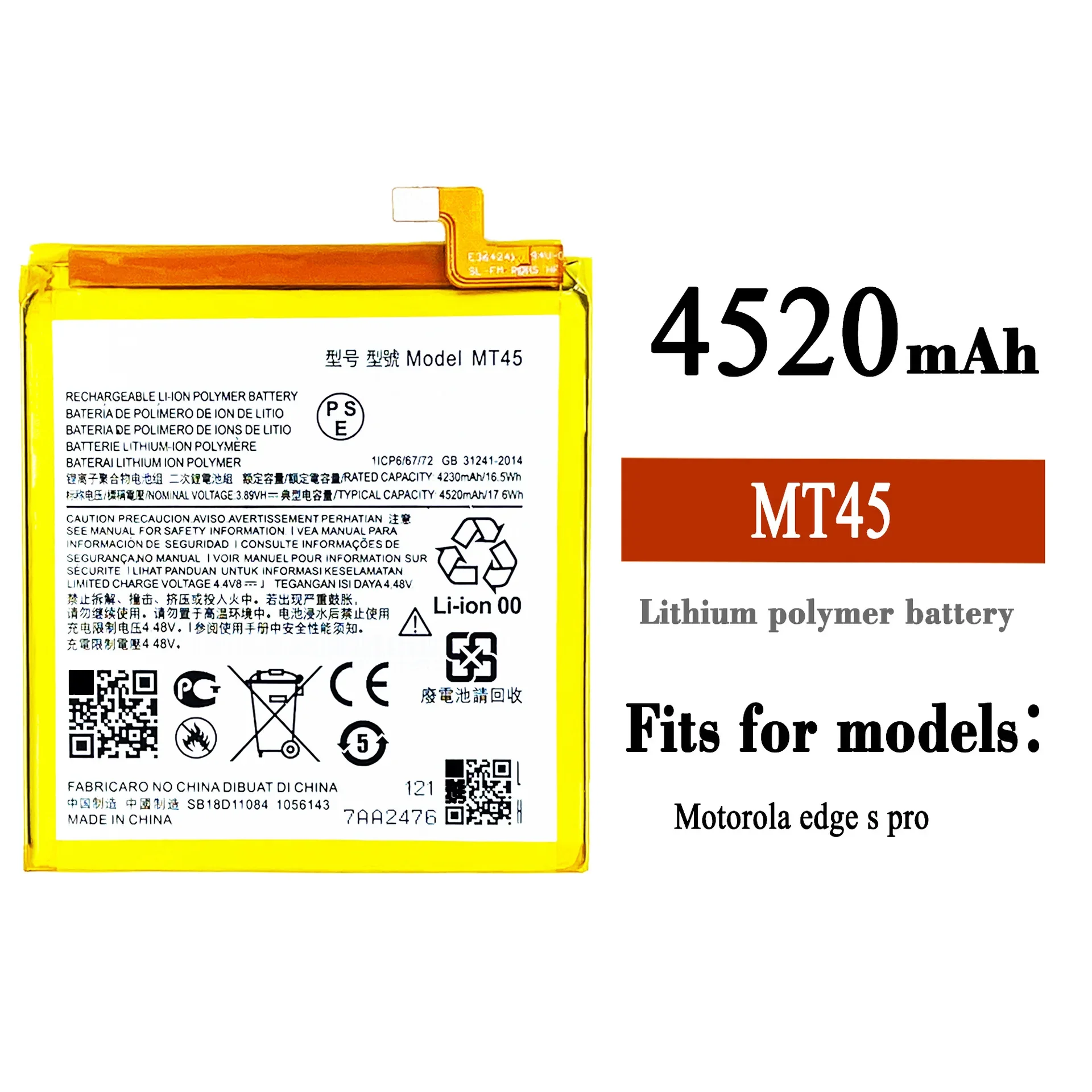 MT45 High Quality Replacement Battery For Motorola Edge S Pro Phone Built-in Lithium 4520mAh Latest Bateria + Free Tools