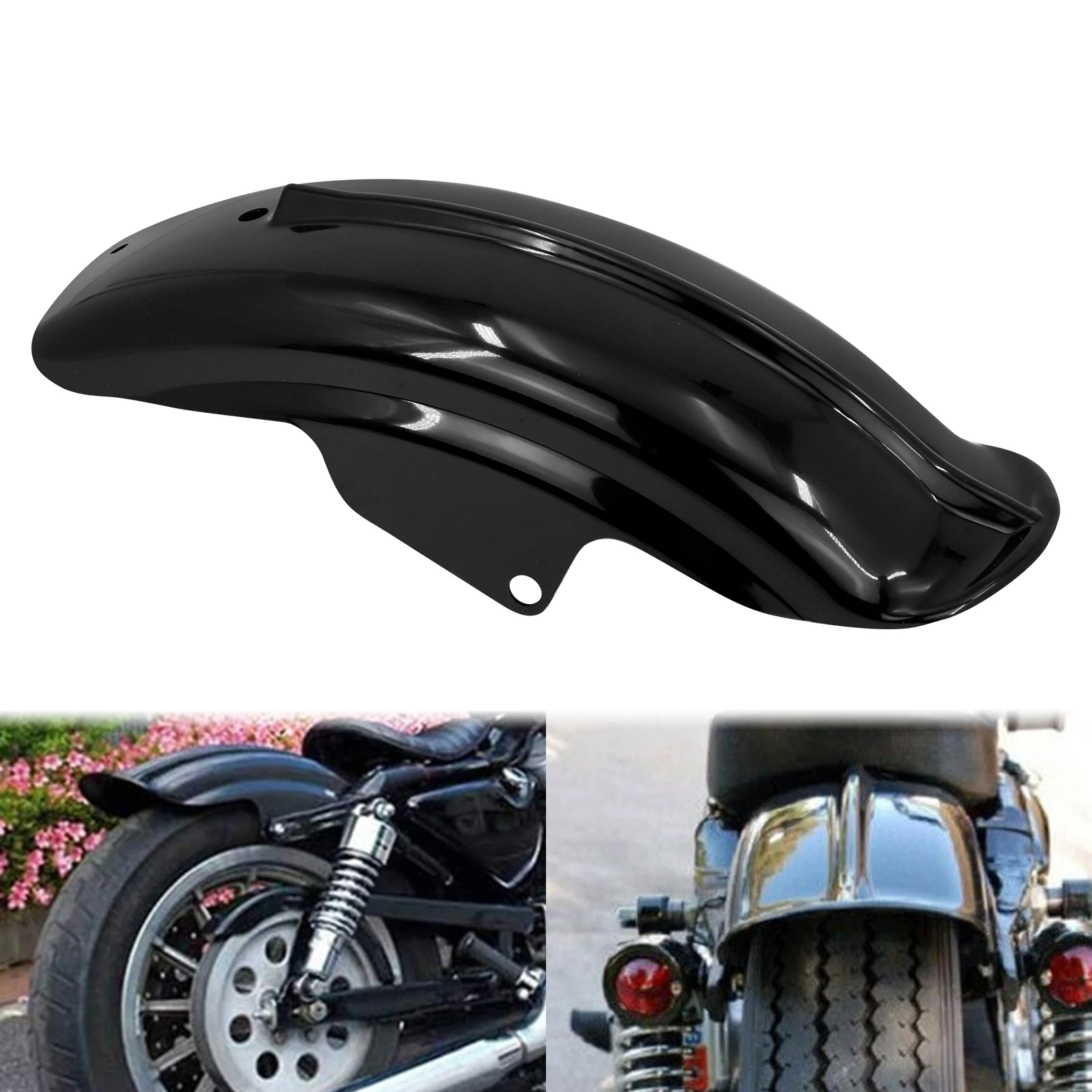 Motorcycle Rear Mudguard Fender ABS Black For Harley Sportster 883 XL 1200 Cafe Racer Solo Bobber Chopper Super Low Roadster