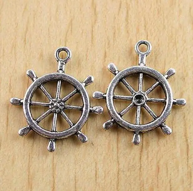 10pcs 24.7x2.8mm Tibetan Silver color Rudder design charms H0561