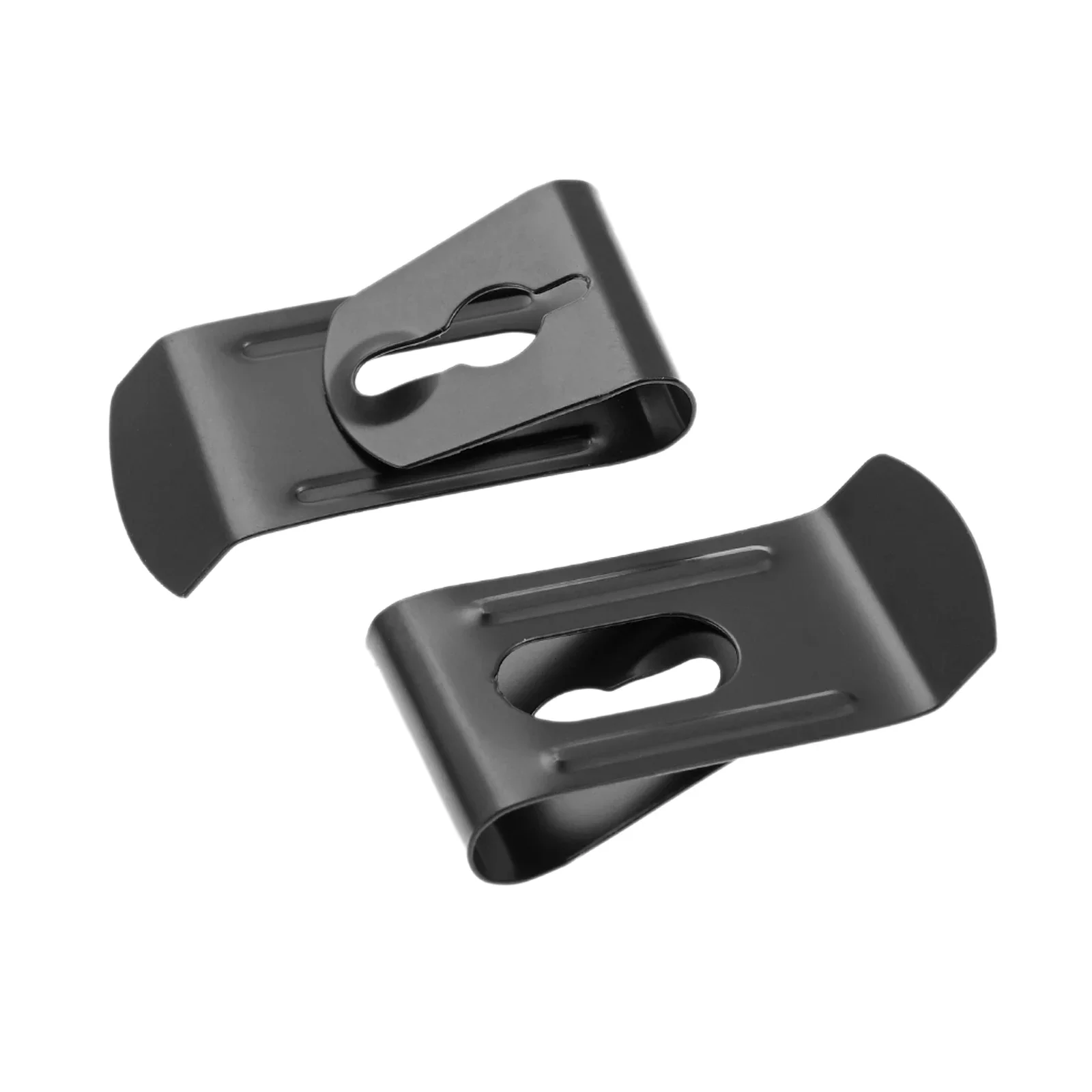 5Pcs Metal Spring Buckle Hook Belt Holster Sheath Clip with Hole Leather Case Wallet DIY Handbag Pouch Accessories Black/silver