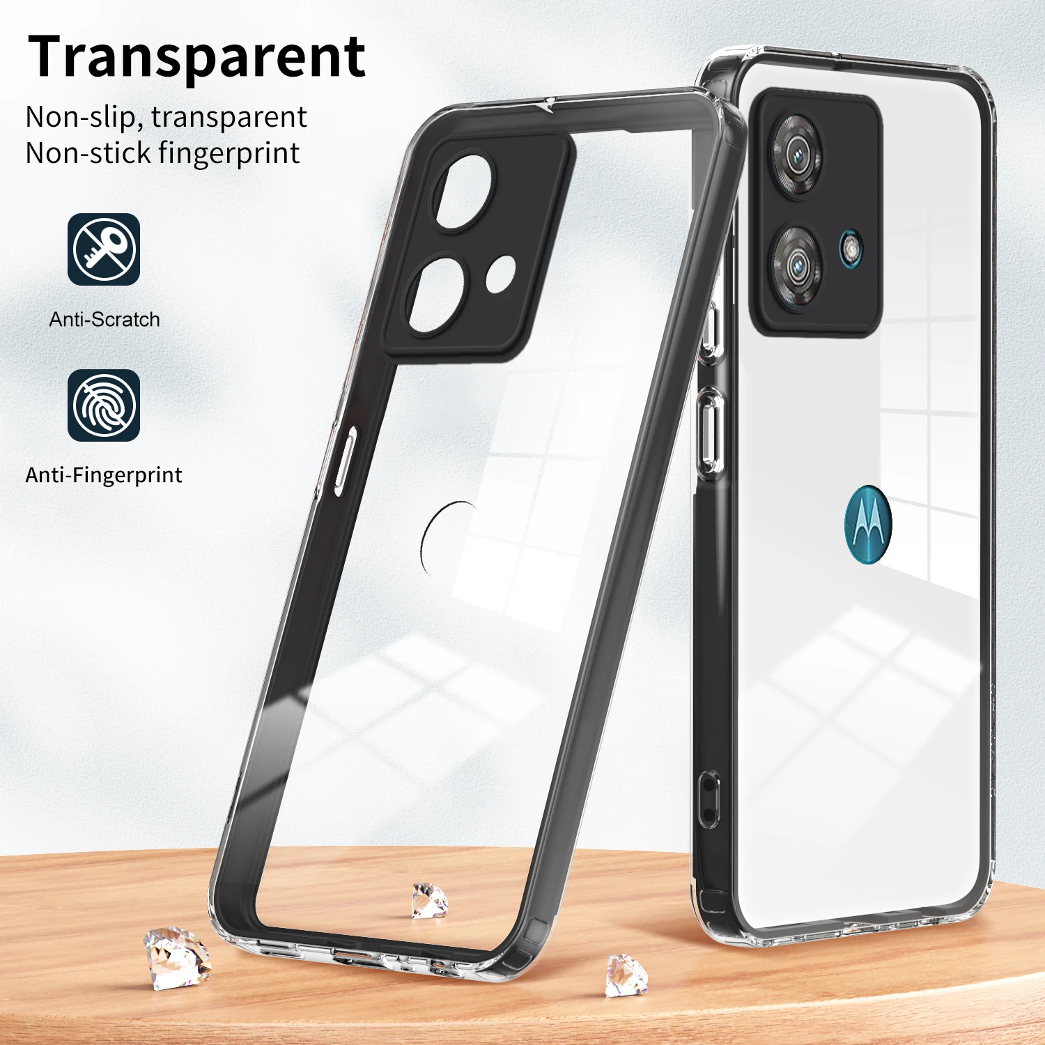 in 1 Full Body Protection Clear Case for Moto G73 G53 G13 G23 G10 G20 G30 G82 G84 EDGE 40 Pro Neo Soft Silicone Luxury Cover