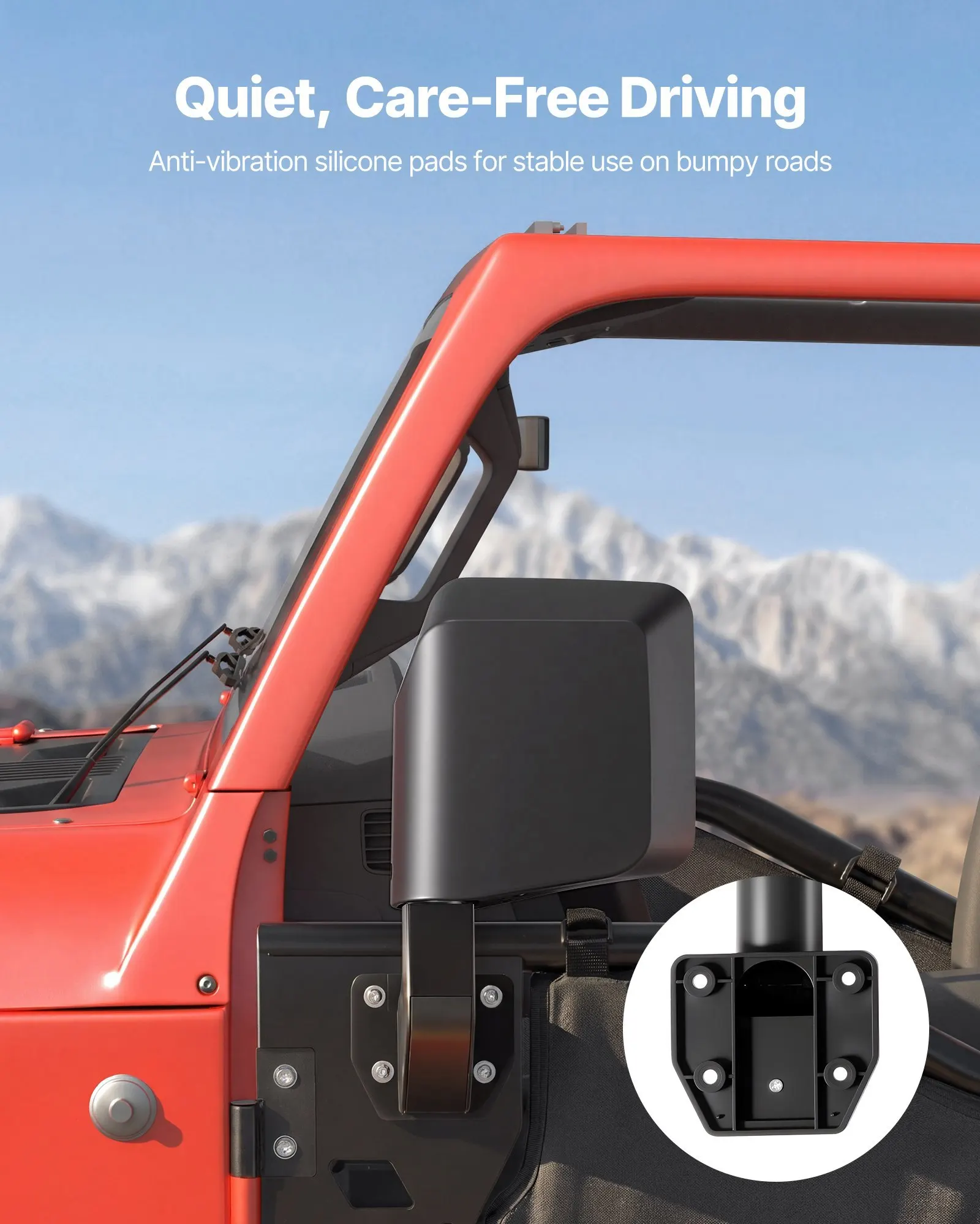 

Зеркала боковые трубчатые, совместимые с Jeep Wrangler CJ7 YJ TJ JK JL/Gladiator JT/Cherokee XJ, сертифицированные DOT.