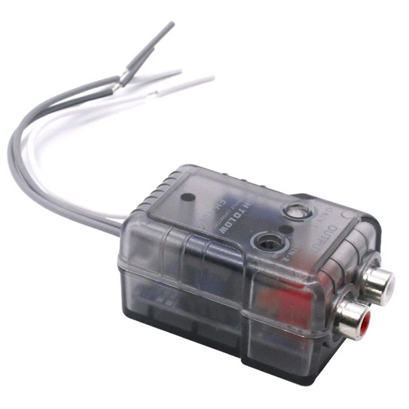 Adaptador RCA de señal de altavoz de alto nivel a bajo nivel, convertidor de Subwoofer alto a bajo para coche