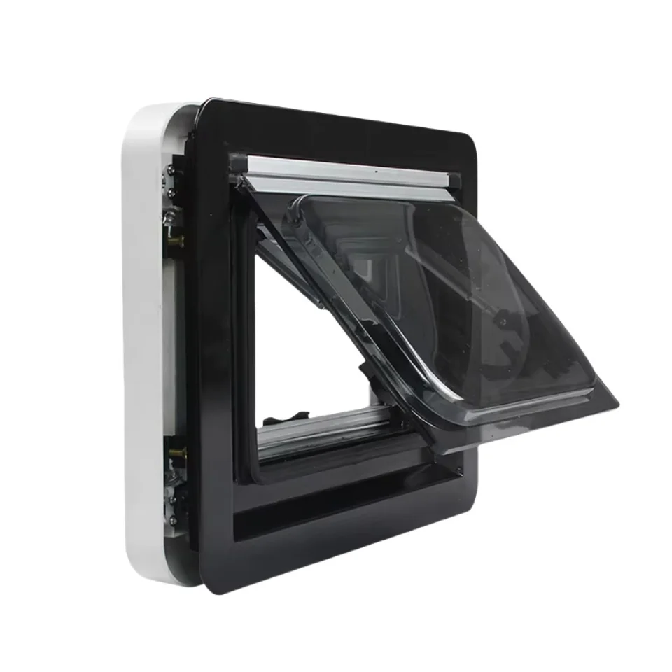 Bulk Order Aluminum Frame RV Window with Integrated Mosquito Net UV Blocking Curtain 900x900mm view 2