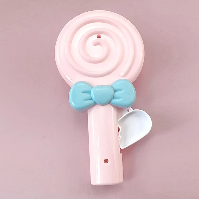 Cartoon Lollipop Hand-Press Mini Fan for Kids - Pink, Seasonal, Handheld, Pressure-Driven, Fun & Playful Gift