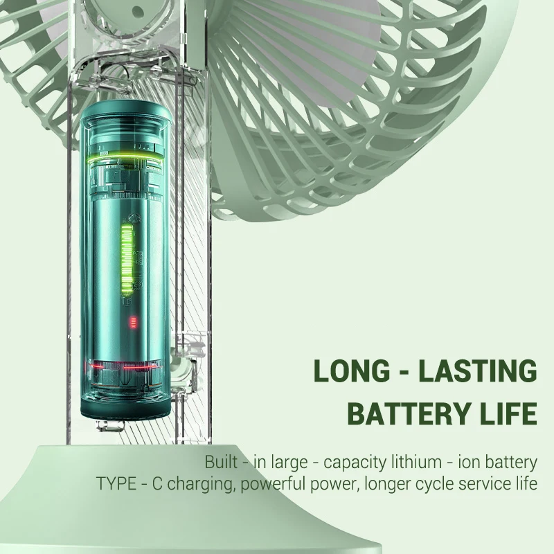 2025年 3in1 デスクトップテーブルファン リモコン付き充電式シーリングファン ミニ扇風機 LEDライト付き 吊り下げ式ハンドヘルドファン