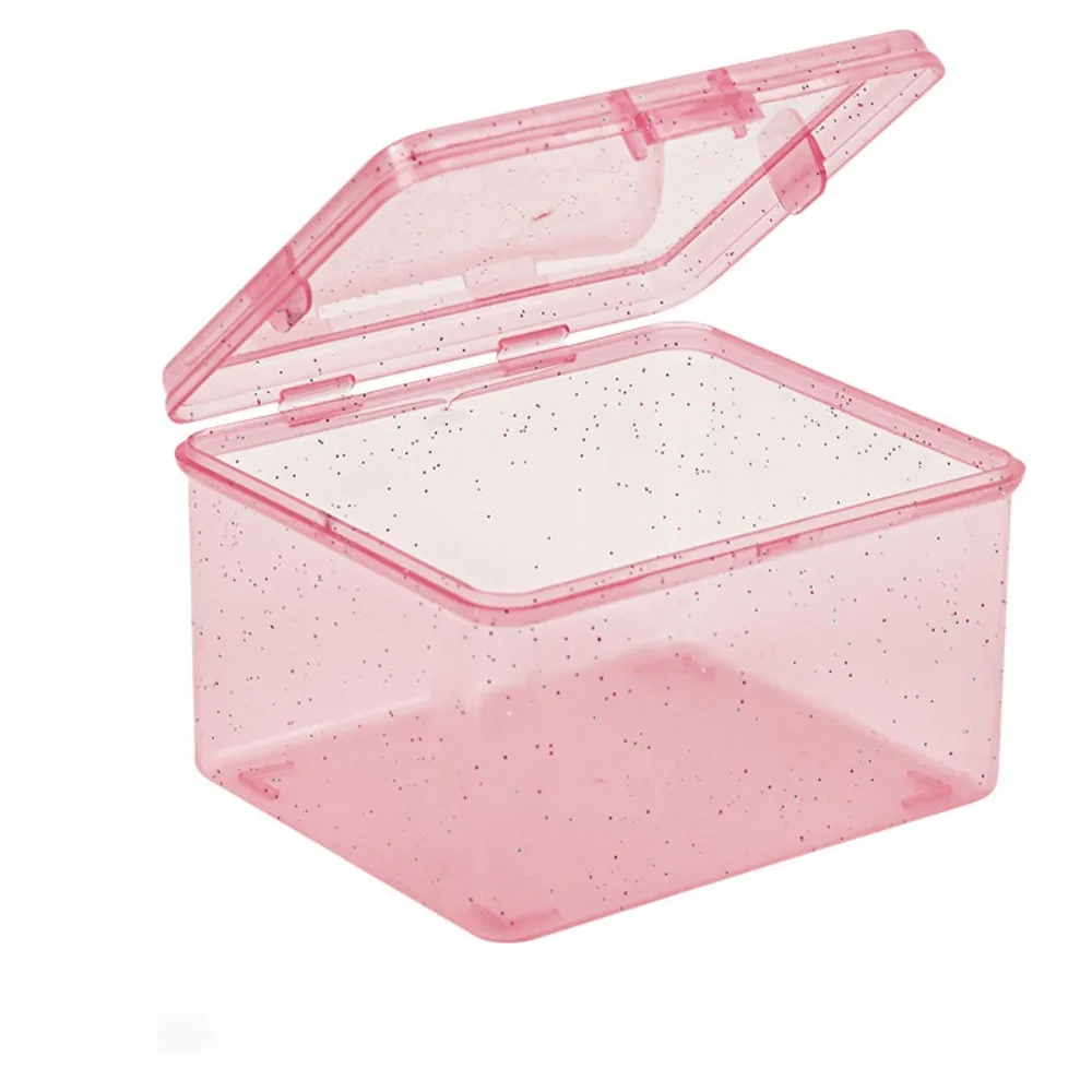 Transparent Plastic Storage Box Jewelry Container Dust-proof Collection Box Rectangular Shape Small Card Holder Storage Case
