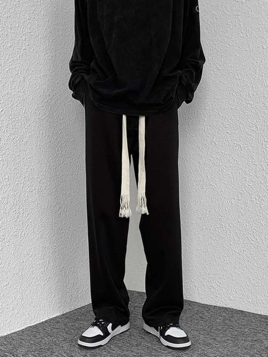 

Bla Corduroy Loose Wide Leg Men's Casual Pants High Waist Long Trousers Spring Autumn Season Faion Brand Casual Trousers