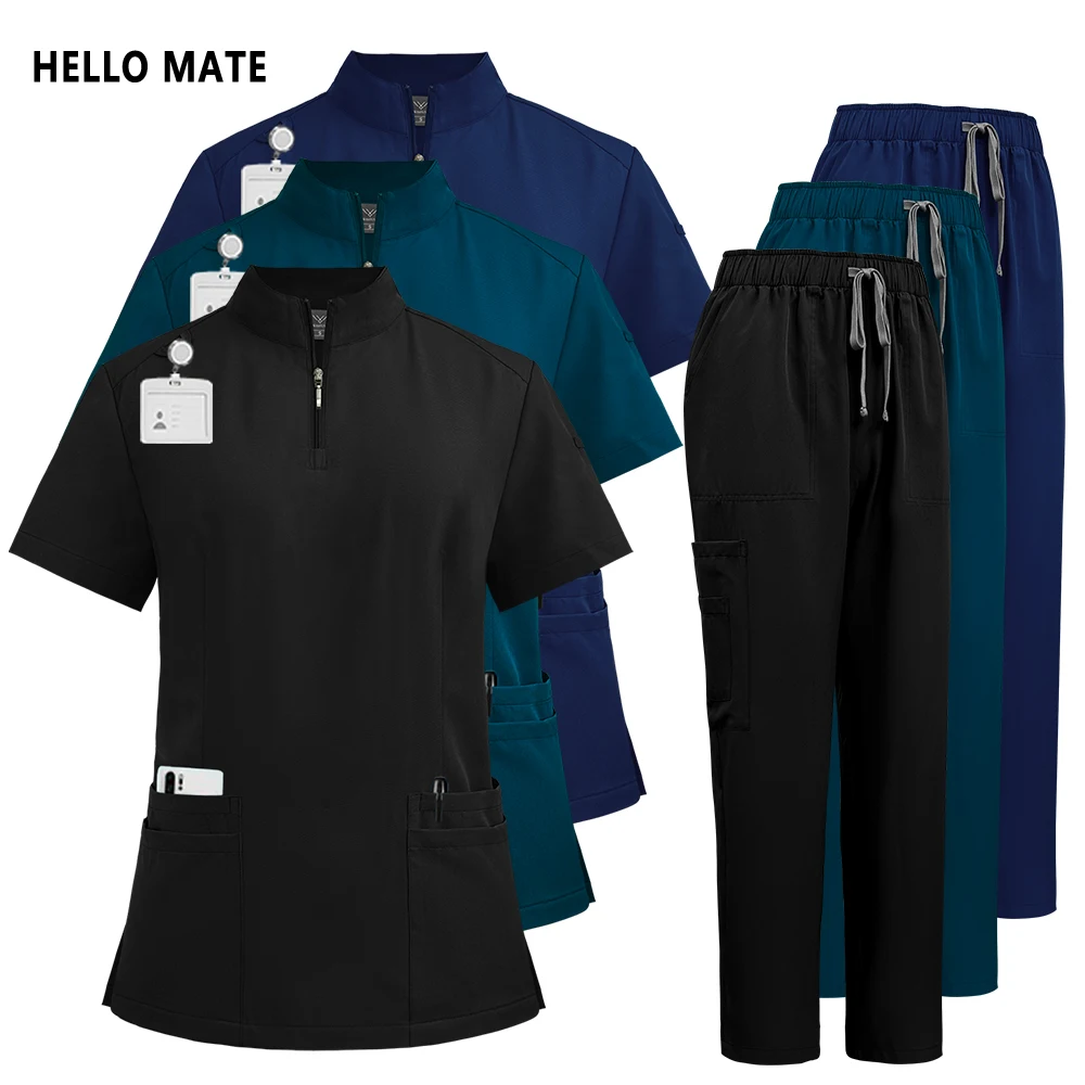 Neue Laborkittel Hosen Medizinische Chirurgische Uniform Set Krankenhaus Zahnarzt Klinik Salon Arbeitskleidung Apotheke Haustier Arbeitsanzug Krankenschwester Kleidung
