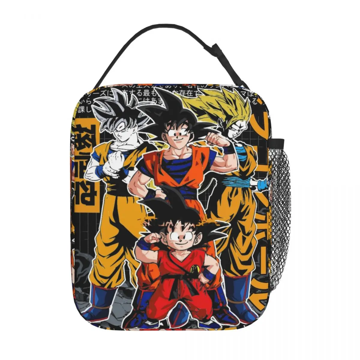 DBZ Dragon Ball Goku Evolution Insulated Lunch Bag High Capacity Meal Container Thermal Bag Lunch Box Tote College Outdoor