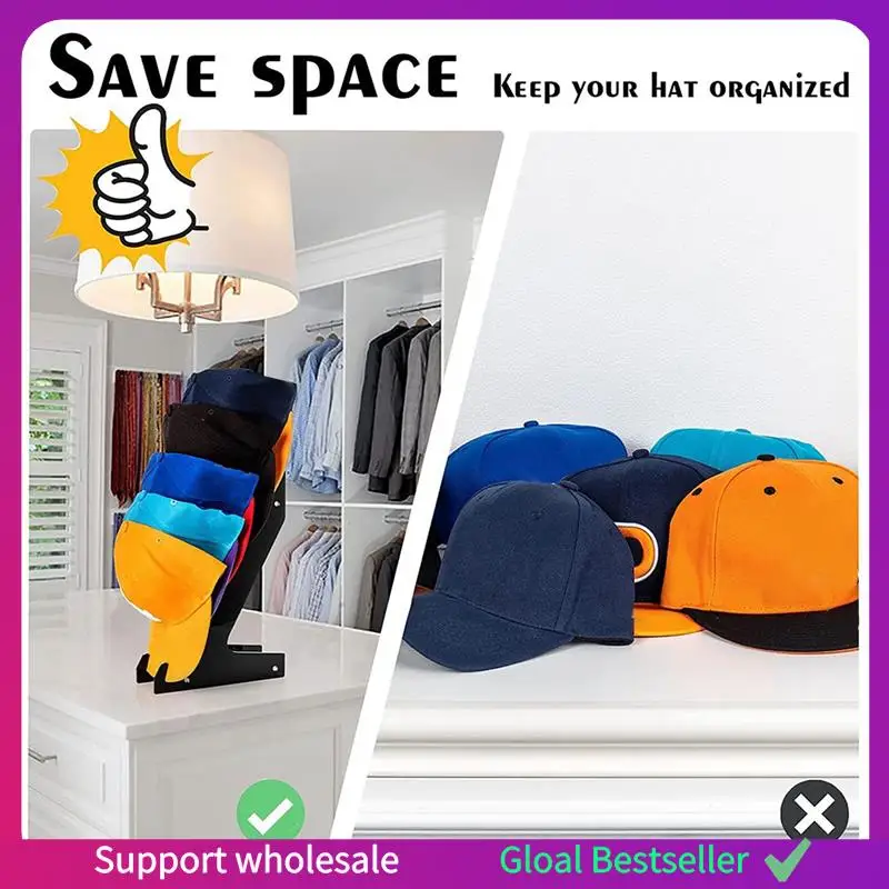 A38M Acrylic Hat Rack For Baseball Cap, Wall Mount Or Stand Up Acrylic Hat Display And Storage For Bedroom, Closet, Dresser, Dur
