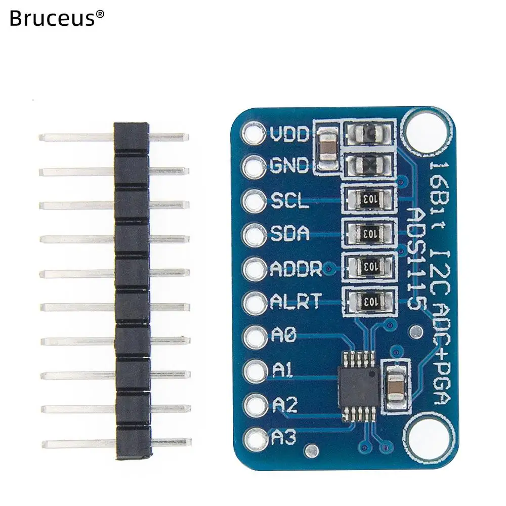 

4-Channel 16Bit I2C ADS1115 ADC Module with Pro Gain Amplifier