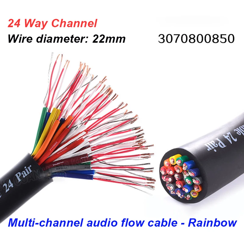 1m Multi-Core Rainbow Cable 2/4/8/12/16/24 Way Copper Multi-Core Cable Audio Signal Stage LED Engineering  Channel Cable