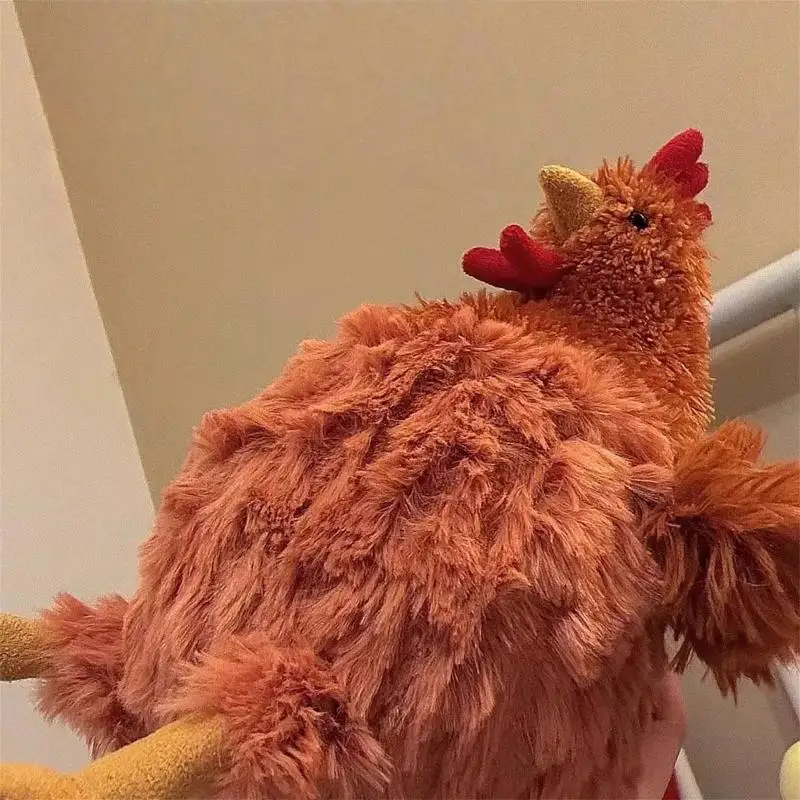 1 szt. Pluszowa zabawka kurczak, kreskówkowy kogut, miękka maskotka dla dziewczynek, poduszka do spania, kreatywna wypchana figurka.