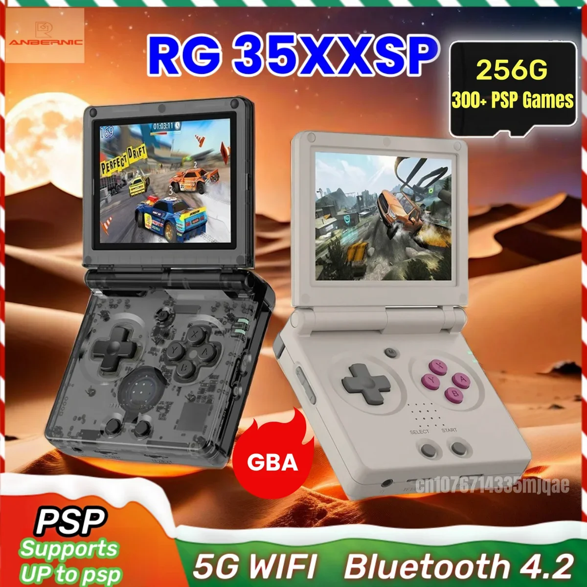 

ANBERNIC RG35XXSP Flip Handheld Game Consoles 3.5-inch IPS 640*480 Screen Retro Video Game Linux WIFI 3300mAh 256G PSP 300+Games