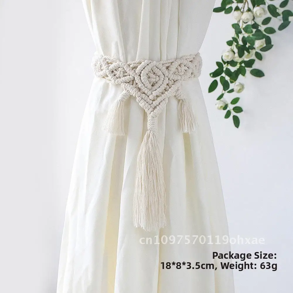 Hand-woven curtain tie rope decorative pendant light luxury curtain tassel strap curtain buckle