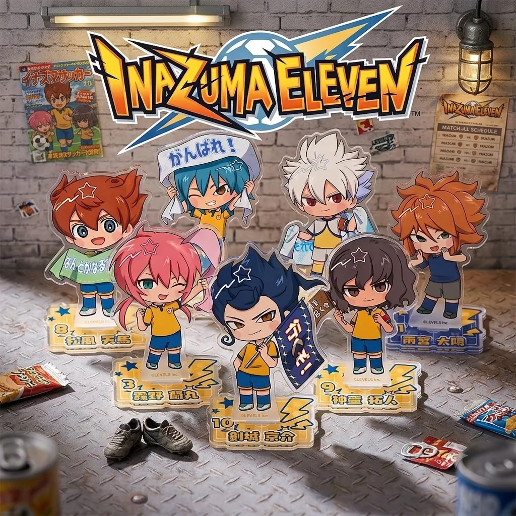 2026 New Inazuma Eleven Support Ver 10CM Double Sided Acrylic Stand Keychain Anime Stand Endou Gouenji Room Decor Birthday Gift