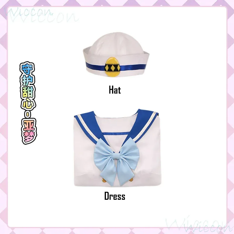 Hinamori Amu أنيمي تأثيري حلي فستان أبيض كوس الدعائم قبعة الوردي شعر مستعار الصيف بحار الدعاوى النساء أنثى فتاة لعب الأدوار ؛ 3 ، c'5.b ؛ 8' #5