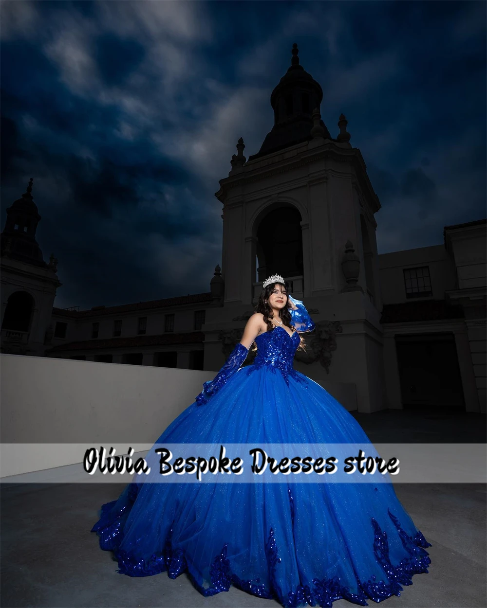 Robe de Quinceanera King Blue Sequin Appliques, robe de Rhavec manches, robe chérie personnalisée, remarquable, éducatif, 15 ans