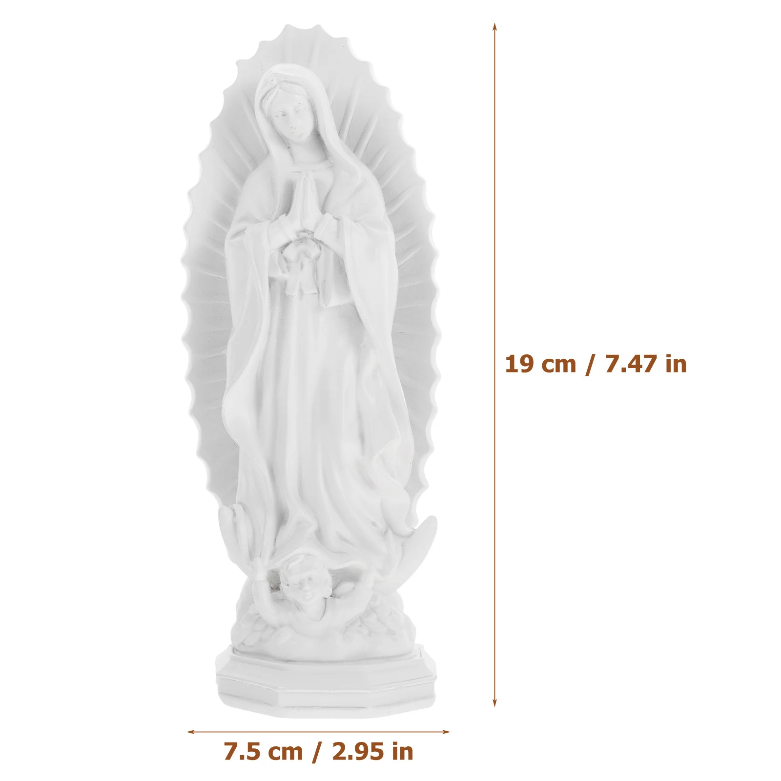 Resin Mary Statue Miniature Religious Decor Catholicism Ornament Compact Space-Saving Desktop Sculpture Mary Statue