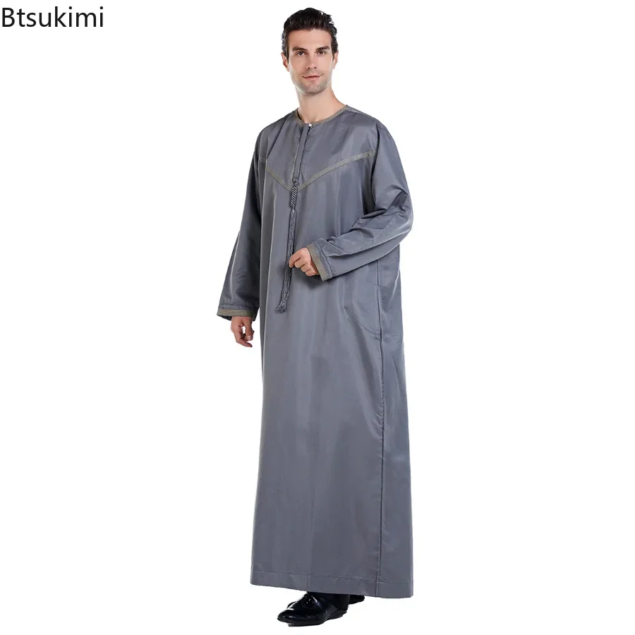 Ramadan Muslim Men Clothing Jubba Thobe Long Dress Pakistan dubai arab Djellaba Kaftan Abaya Islamic prayer Robe Worship Service