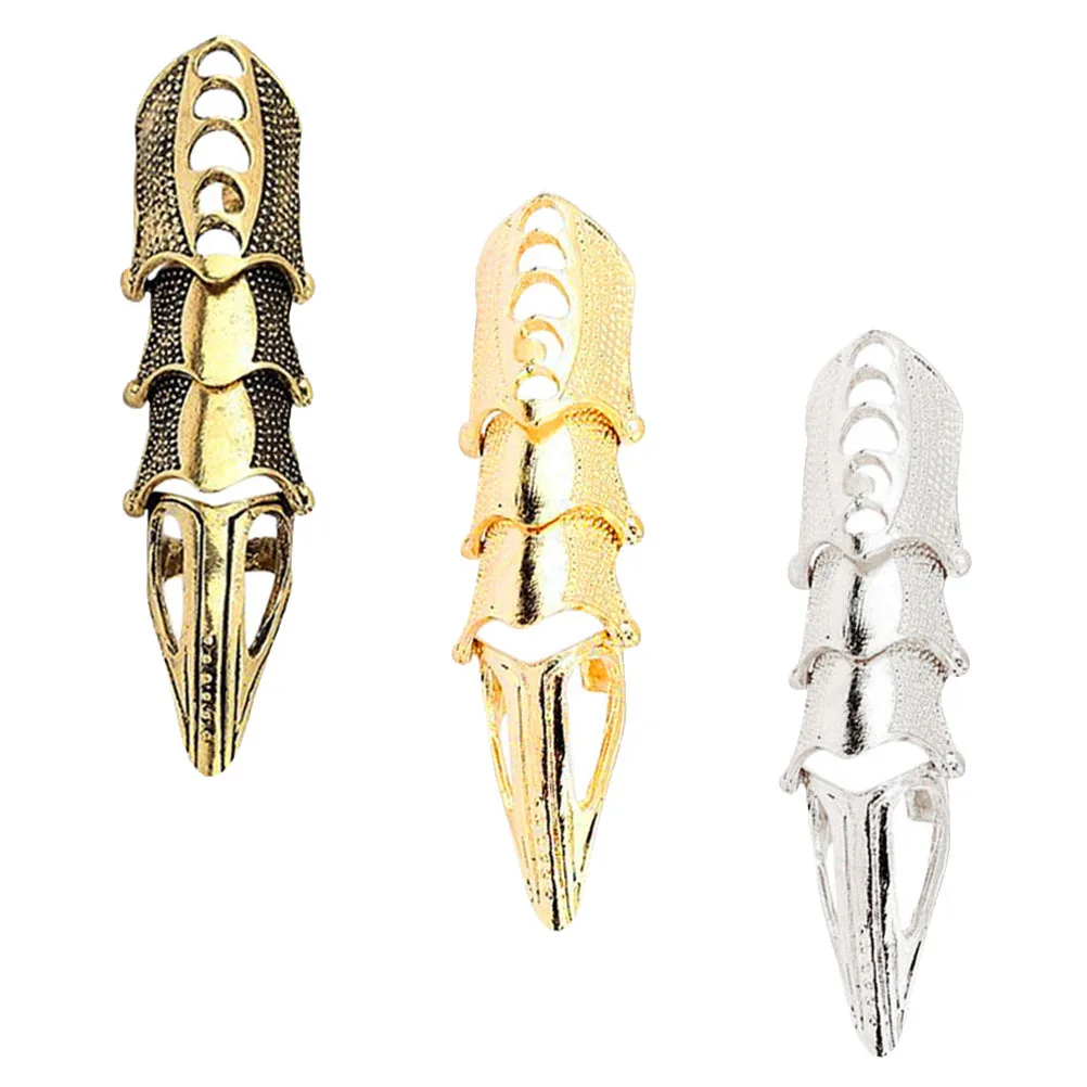 3 قطعة المعادن الجوف خارج وهمية مسمار يغطي غيبوبة الساحرة أظافر مخالب لجميع القديسين تأثيري الرقص الشرقي مسمار الفن التبعي