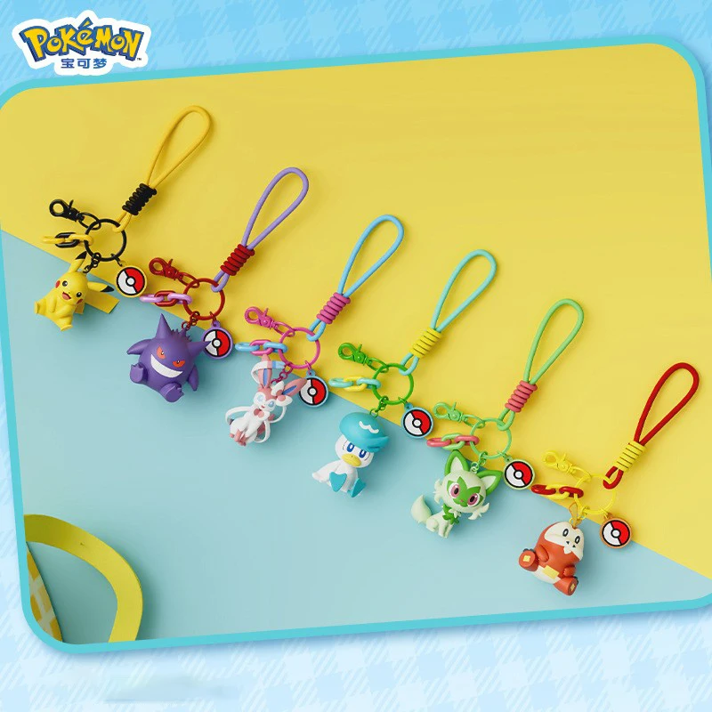Authentique Pok é mon aromathérapie Pikachu ornement fait à la main GENGAR dessin animé pendentif porte-clés jouets pour enfants cadeau de noël poupée