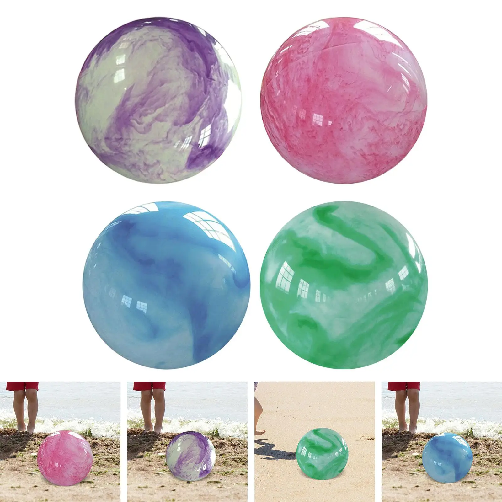 Bola De Praia Inflável Colorida, Brinquedos De Piscina Reutilizáveis