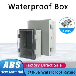 IP66 Waterproof Plastic Box ABS Wire Junction Box Outdoor Electronic Instrument Gray/Transparent Cover Enclosure