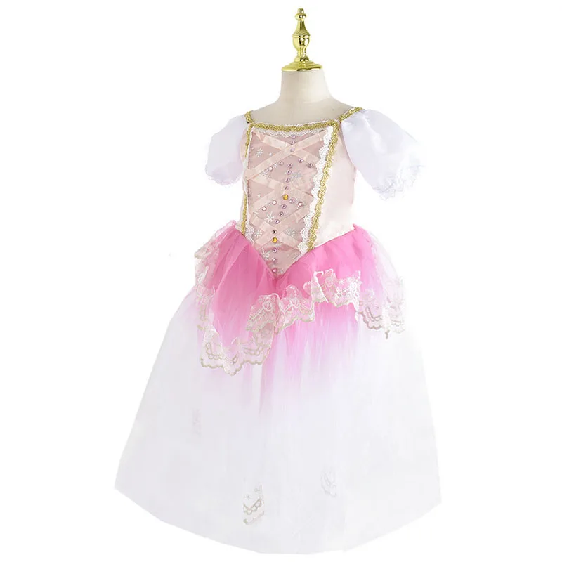 Tutu romantique professionnel longue en Tulle, robe de Ballet pour femmes et filles, robe de soirée de ballerine, Costumes de danse de Ballet pour enfants