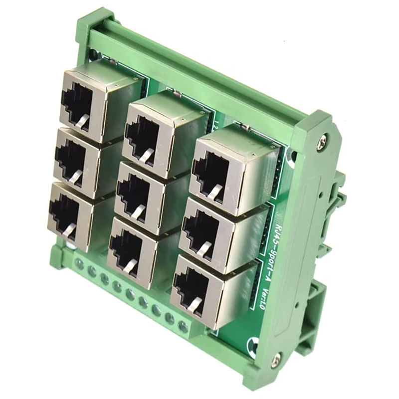 Super Sale 9 Way 9 Port RJ45 8p8c Female Socket to Terminal Block Adapter
