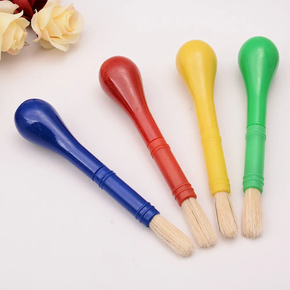 4Pcs Painting Brush for Nylon Bristles Plastic Handle Lightweight Comfortable Grip Ideal for Graffiti DIY Art Projects