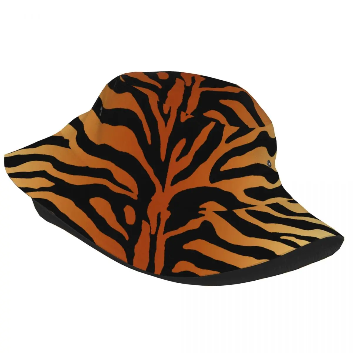 Tiger Stripes Animal Print Bucket Hats for Unisex Summer Travel Field Hat Street for Outdoor Fisherman Caps Dropshipping