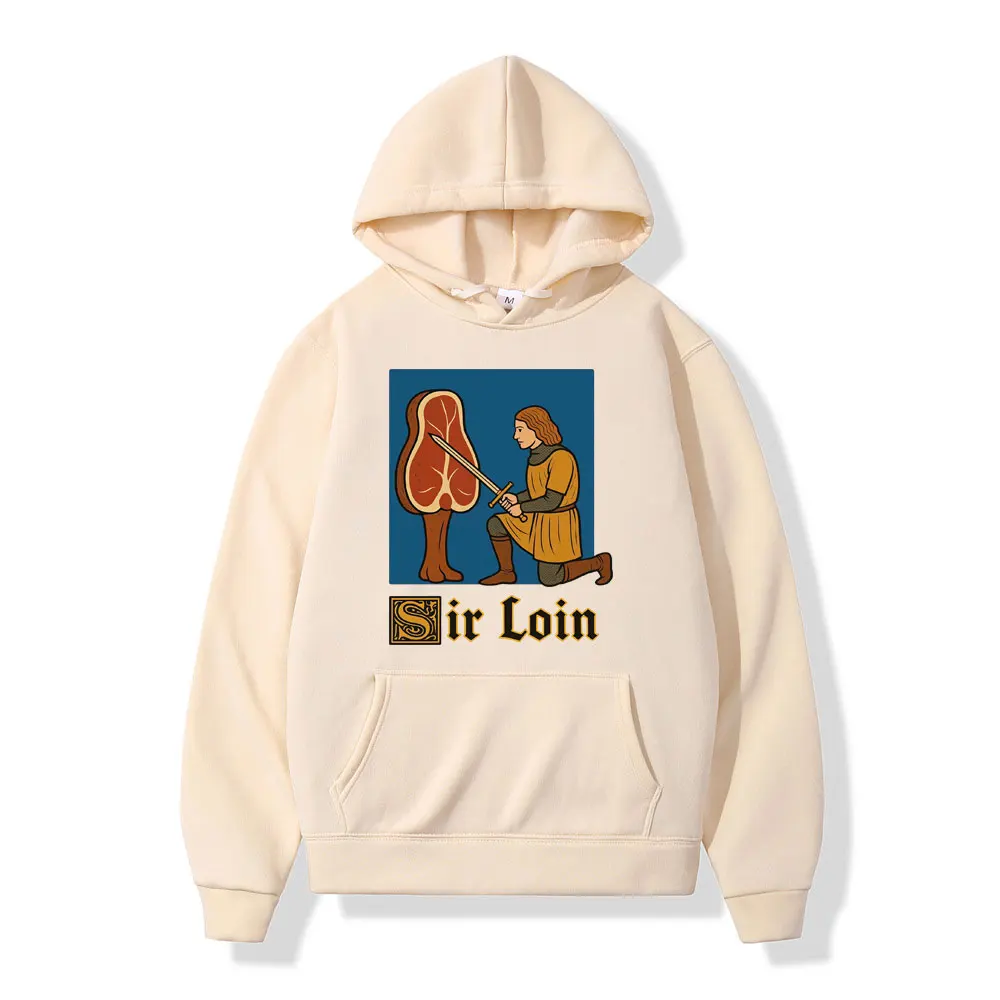 

Толстовка с капюшоном Sir Loin Funny Knight Meme для мужчин и женщин, осень-зима, повседневный пуловер в стиле Харадзюку, уличная одежда в стиле Харадзюку, толстовки