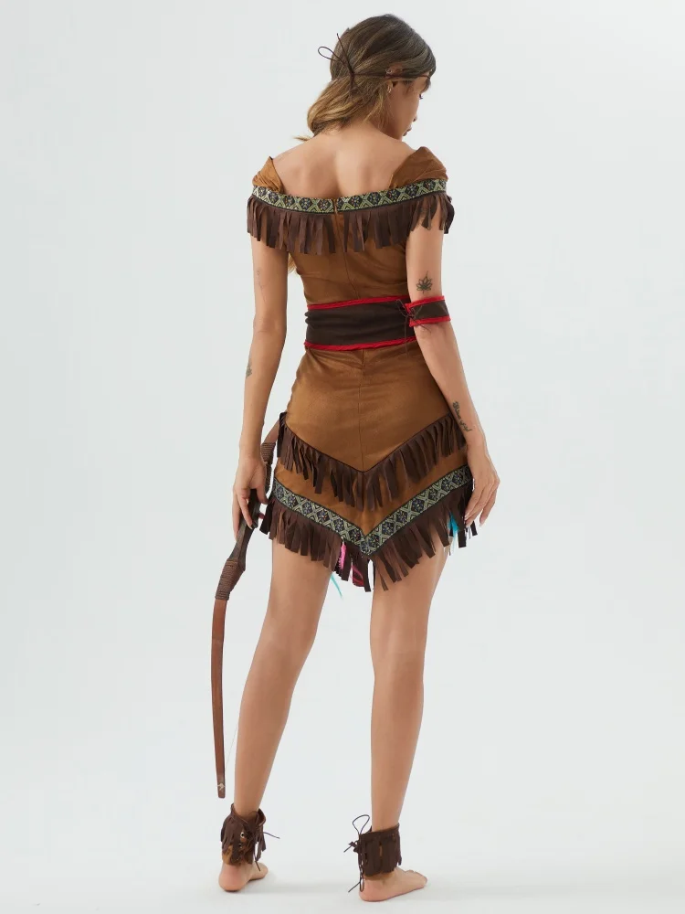 Nuevo estilo Tribal Archer Cosplay disfraces traje princesa india nativa mujer Cosplay vestido de fiesta ropa trajes cazadora