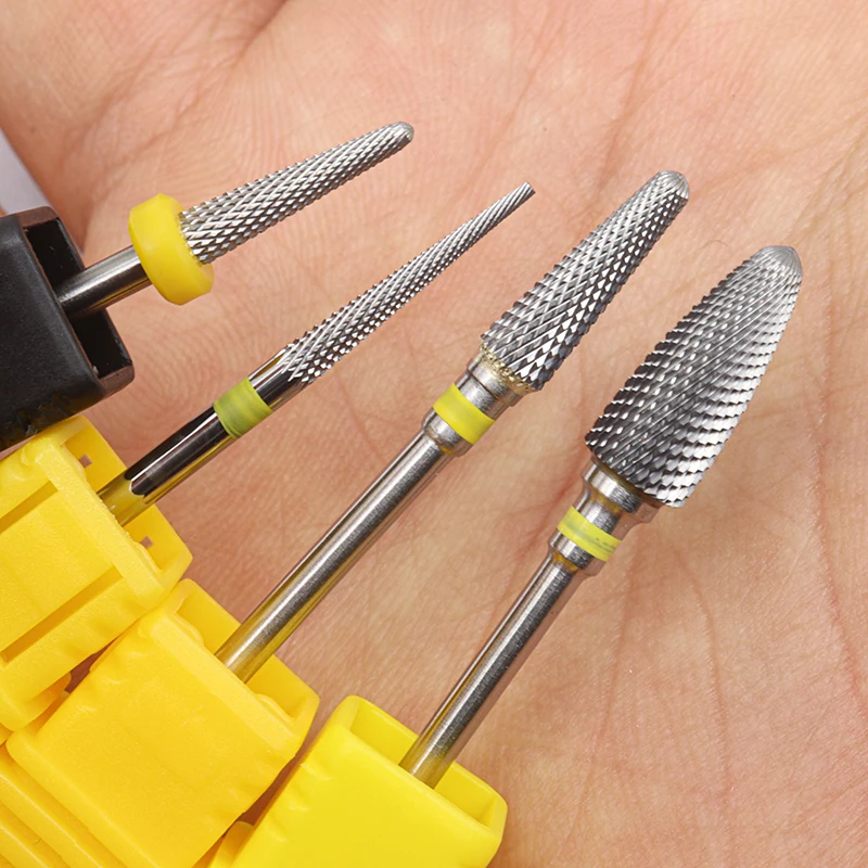 

4pcs Kit Hot! XF Silver Pro Whole Carbide Nail Drill Bits Nail Art Electric Drill Machine Files Nail Art Tools cut and polish