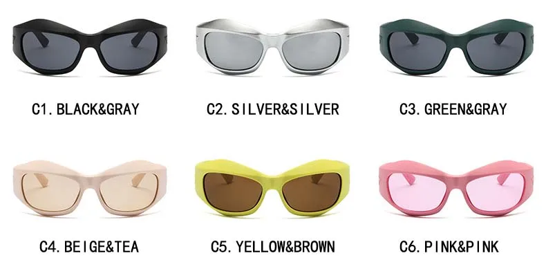COD Y2K Sonnenbrille Damen silbrig Brillen Steampunk Sport Punk Brille Modischer zukünftiger Stil – Detail 4